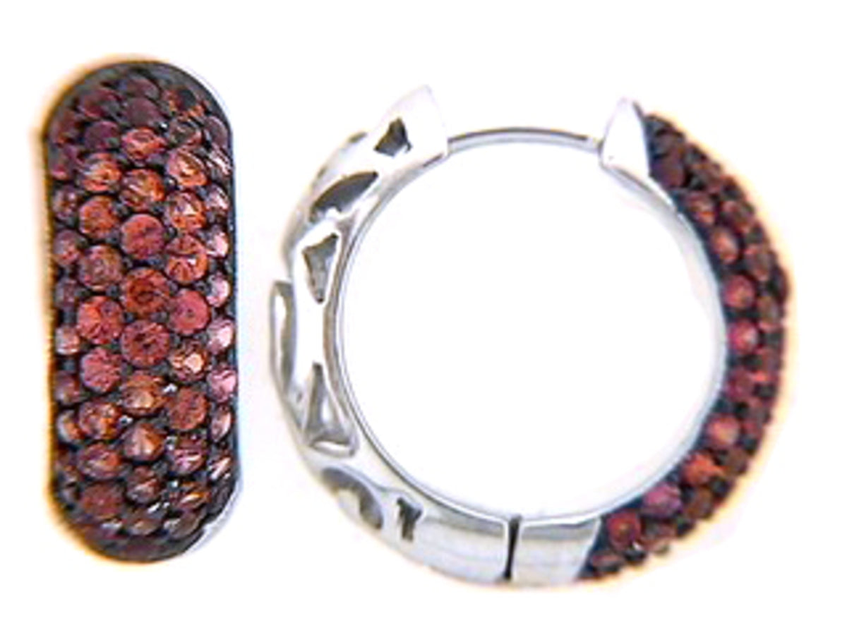 ORANGE SAPPHIRE EARRING, 18KW (H/U)