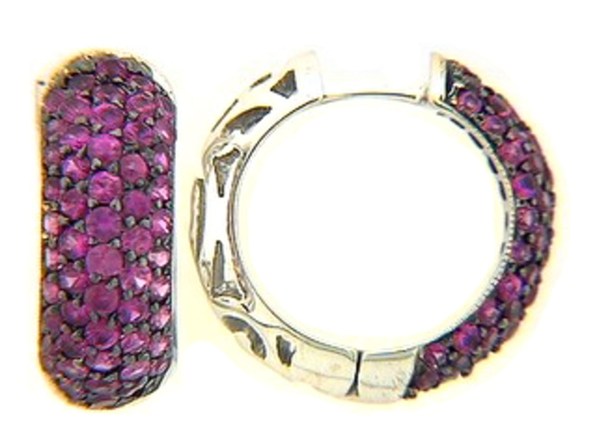 PINK SAPPHIRE EARRING, 18KW (H)