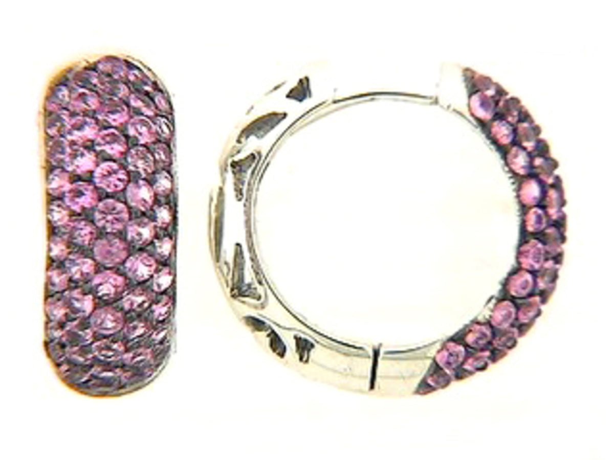 PINK SAPPHIRE EARRING, 18KW (H)