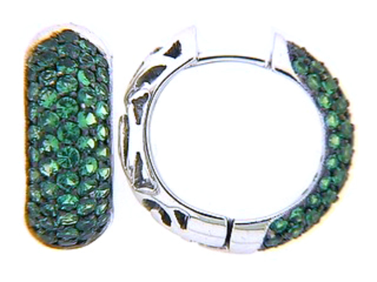 TSAVORITE EARRING, 18KW (N)
