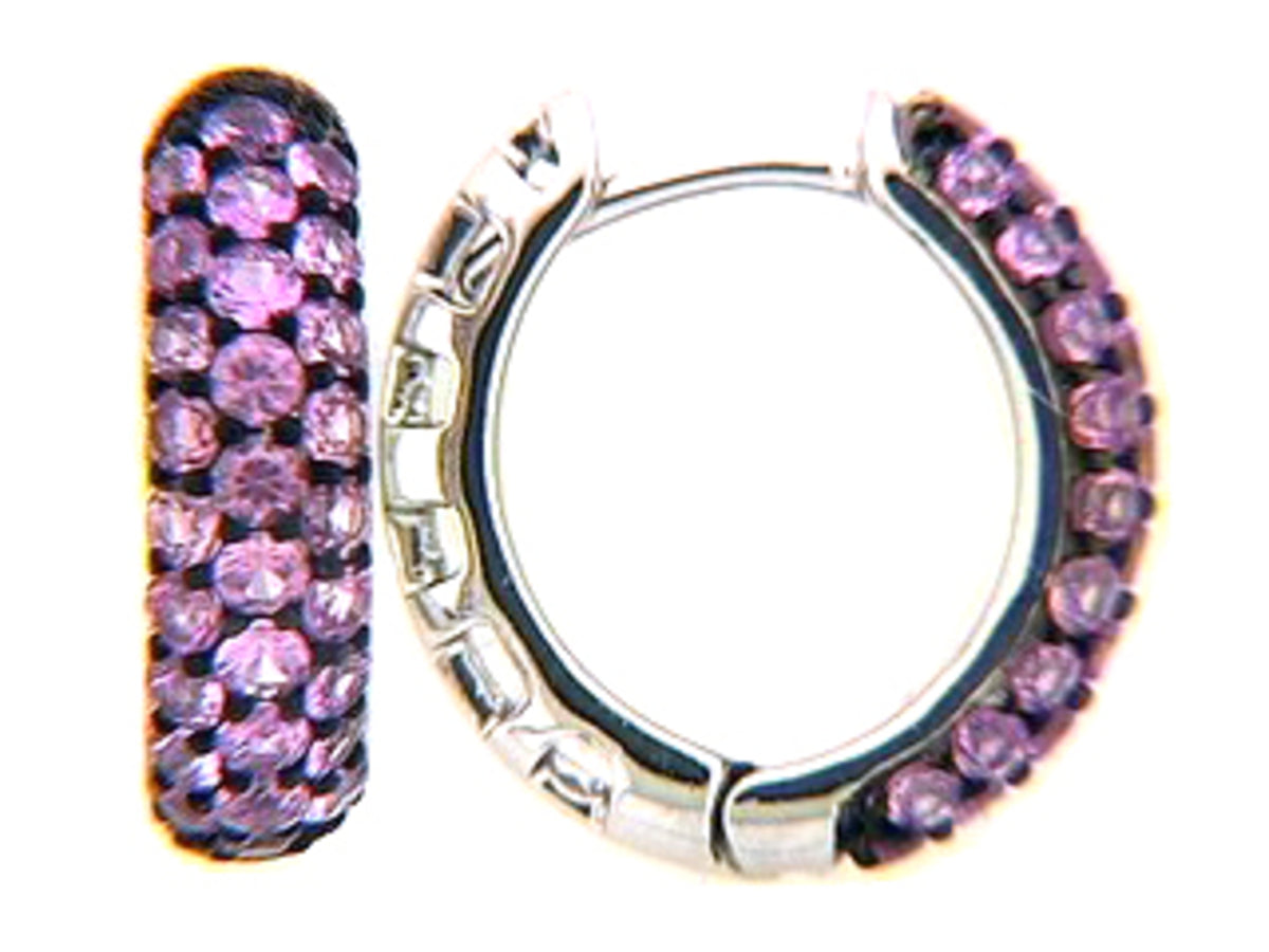 PINK SAPPHIRE EARRING, 14KW (H)