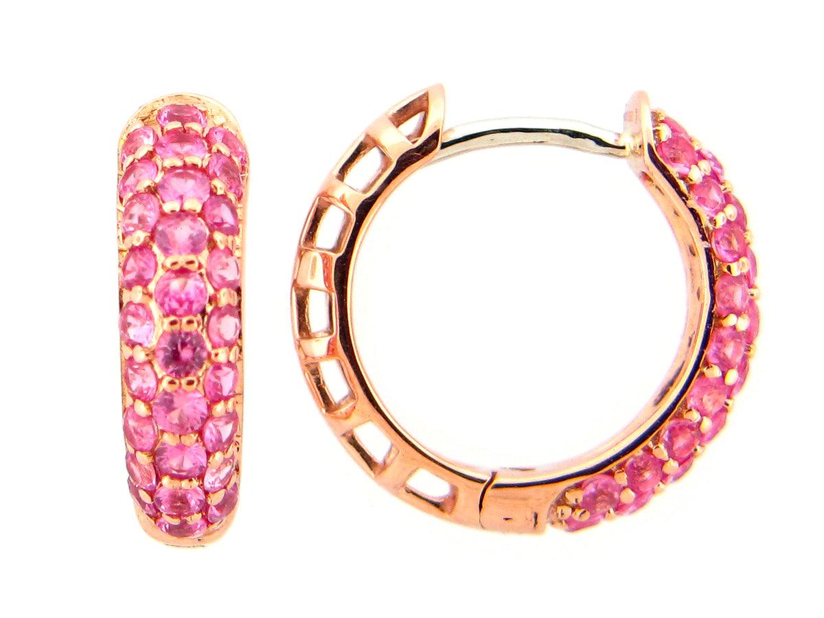 PINK SAPPHIRE EARRING, 14KR (H)