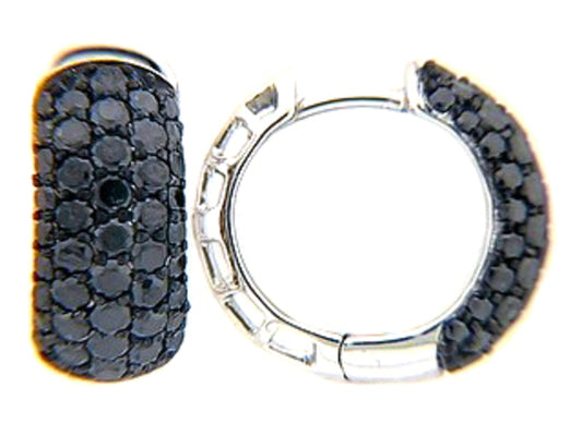 BLACK DIAMOND EARRING, 14KW (R)