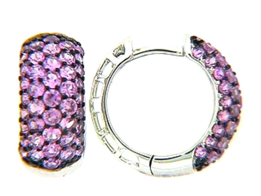 PINK SAPPHIRE EARRING, 14KW (H)