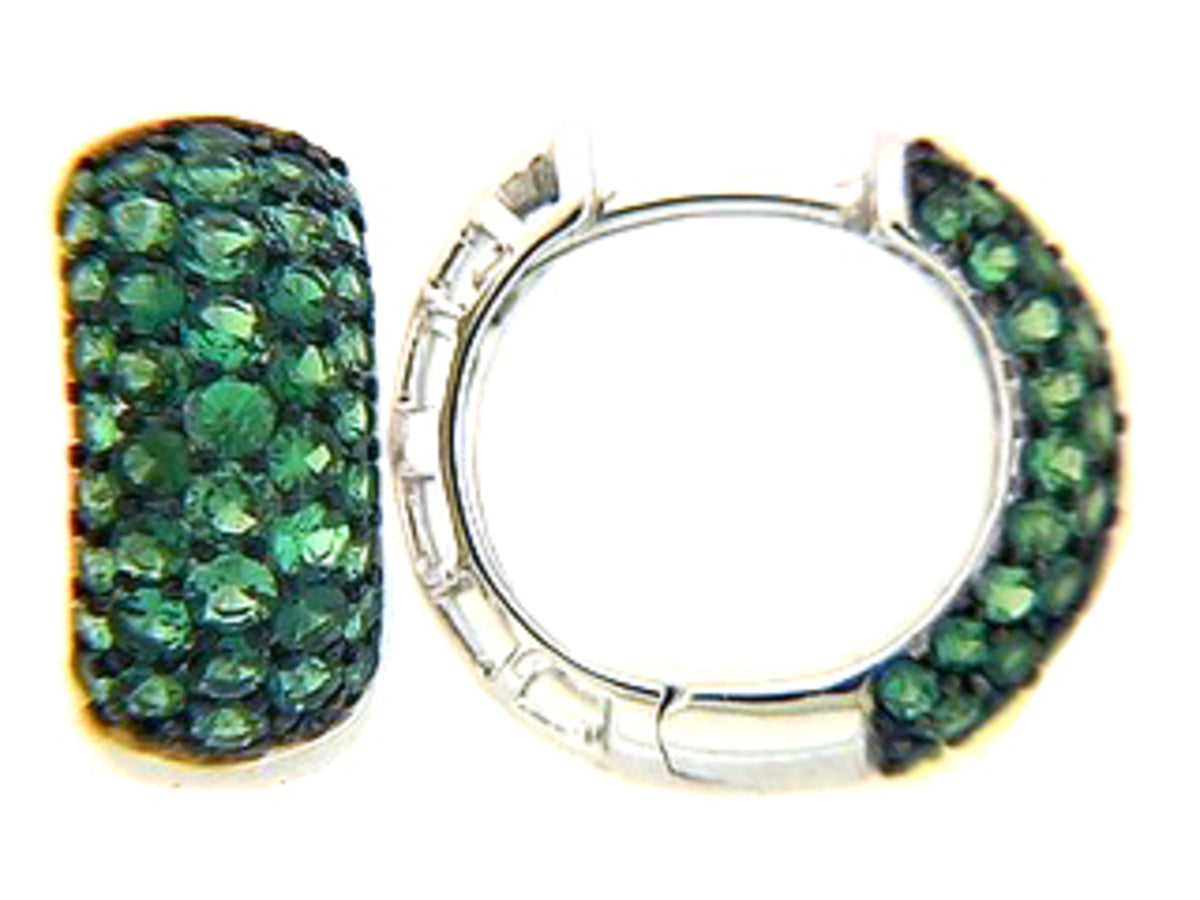 TSAVORITE EARRING, 14KW (N)