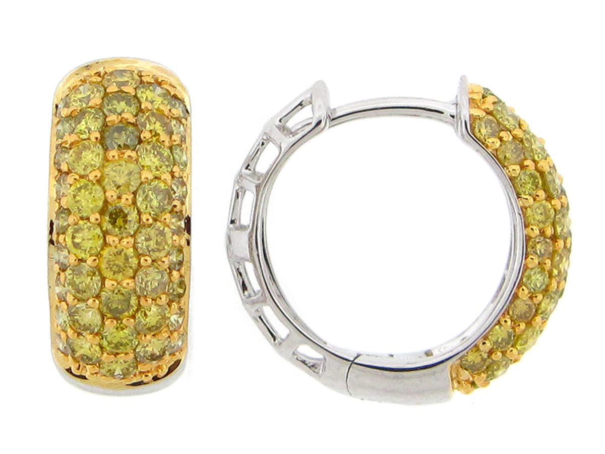 IRR YELLOW DIAMOND EARRING, 14KW (R)