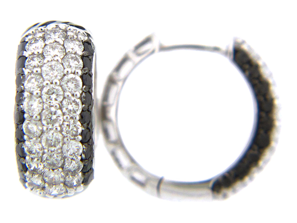 BLACK & WHITE DIAMOND EARRING, 14KW (R/H)