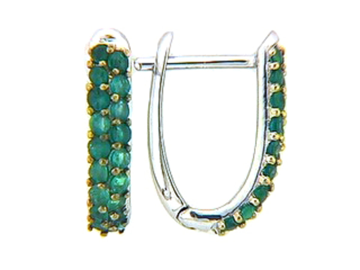 EMERALD EARRING, 14KW (O)