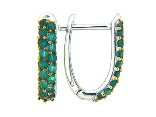 EMERALD EARRING, 14KW (O)