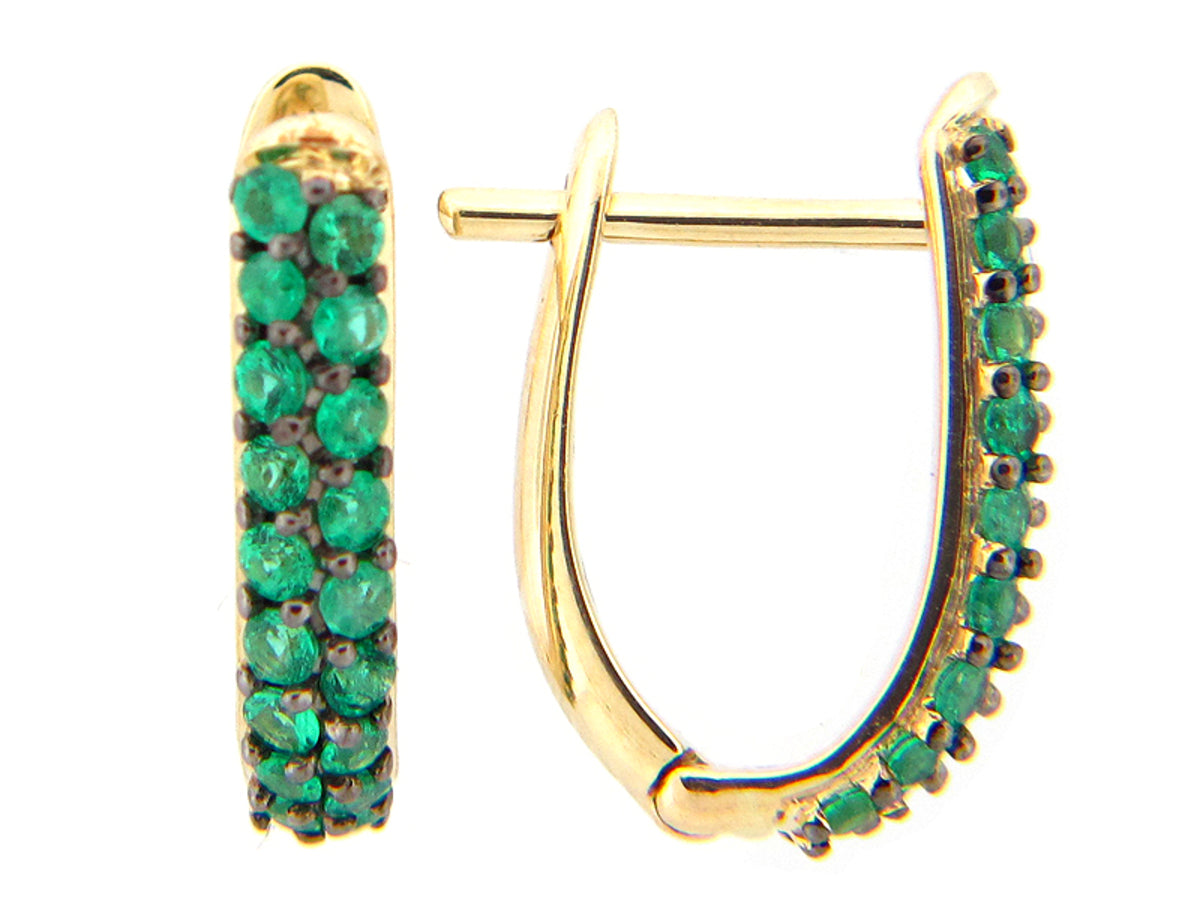 EMERALD EARRING, 14KY (O)