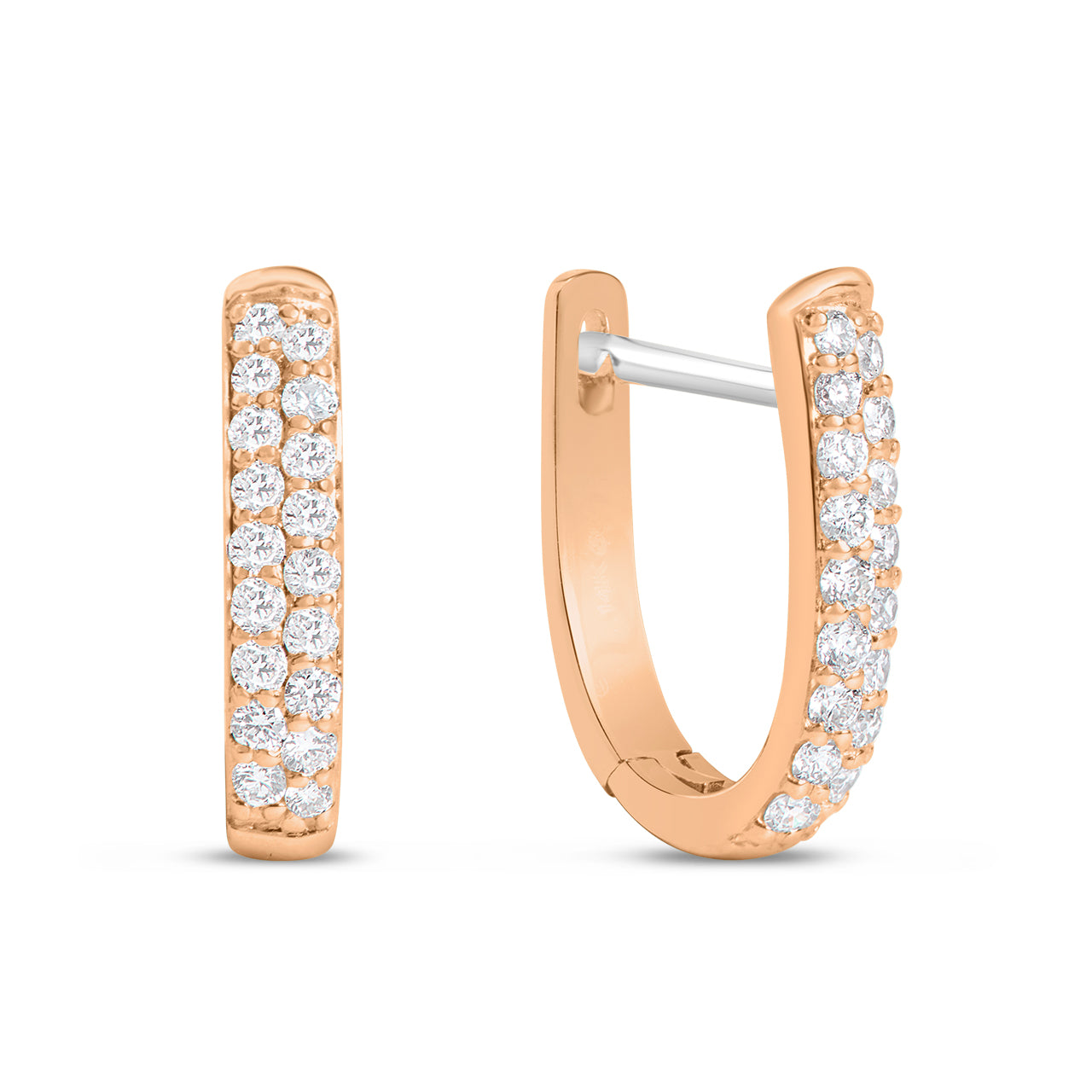 Diamond Flat Huggie Earring