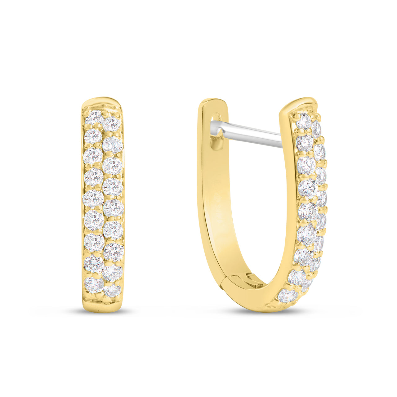 Diamond Flat Huggie Earring