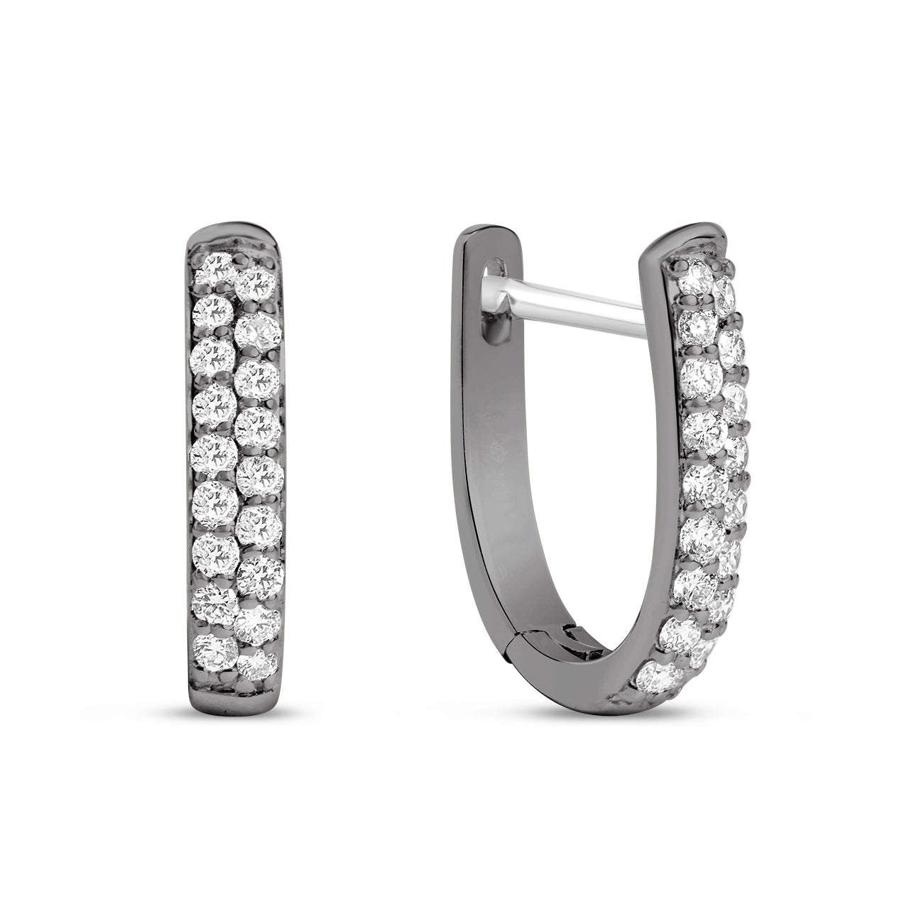 Diamond Flat Huggie Earring