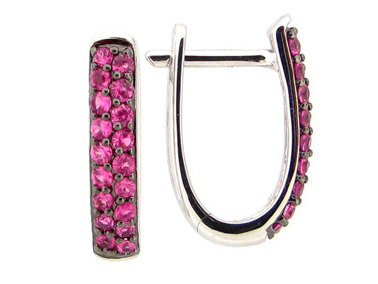 PINK SAPPHIRE EARRING, 14KW (H)