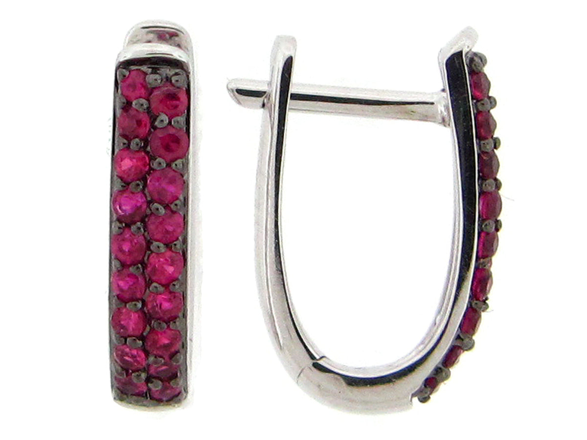 RUBY EARRING, 14KW (H)