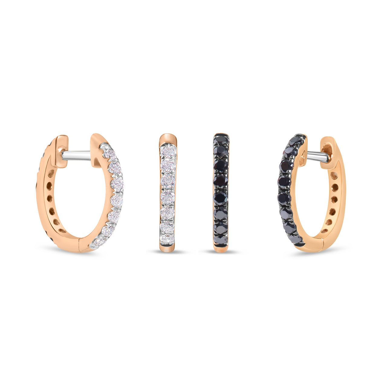 Black & White Diamond Reversible Huggie Earring