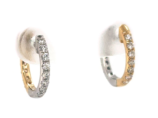 Diamond Reversible Huggy Earring, 12mm