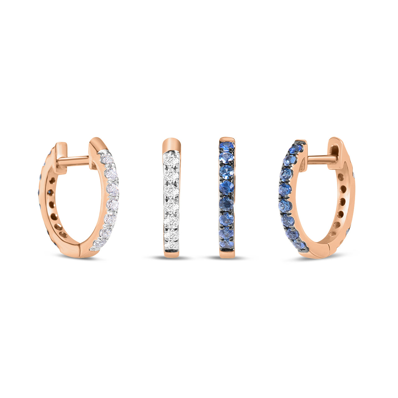 Sapphire & Diamond Reversible Huggie Earring