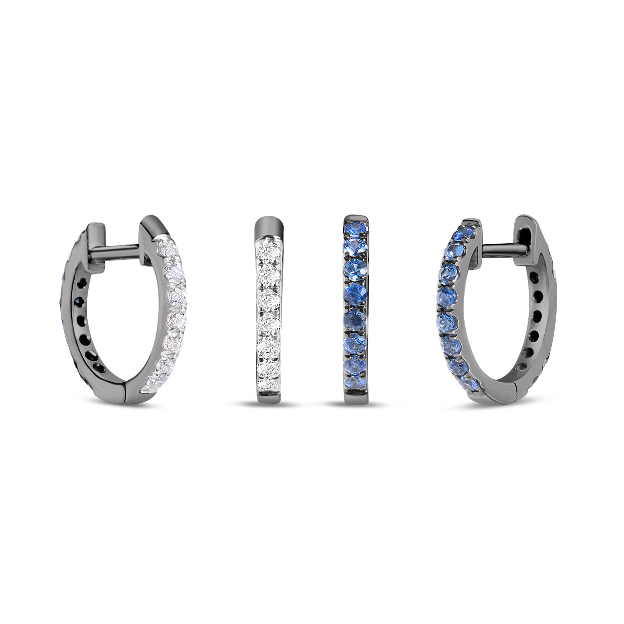 Sapphire & Diamond Reversible Huggie Earring
