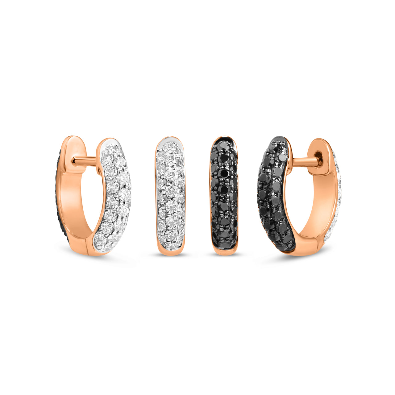 Black & White Diamond Pave Reversible Huggie Earring