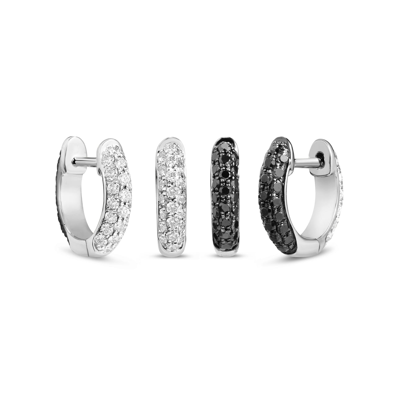Black & White Diamond Pave Reversible Huggie Earring