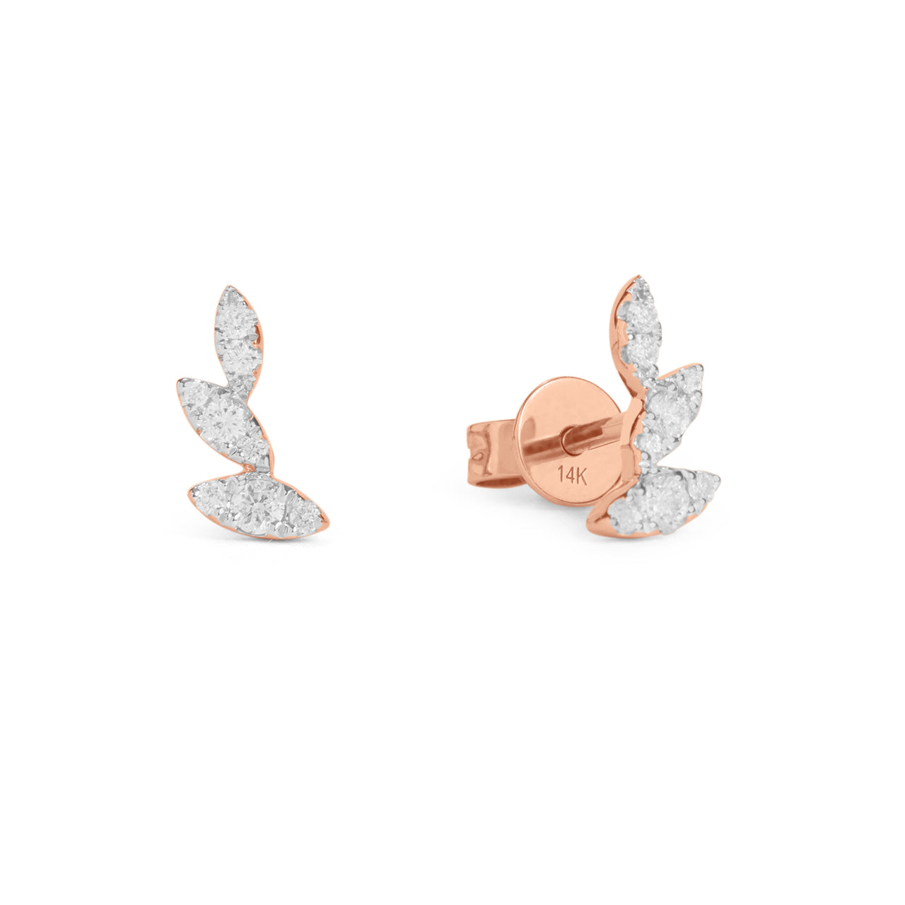 Diamond Floret Ear Climber Stud Earring