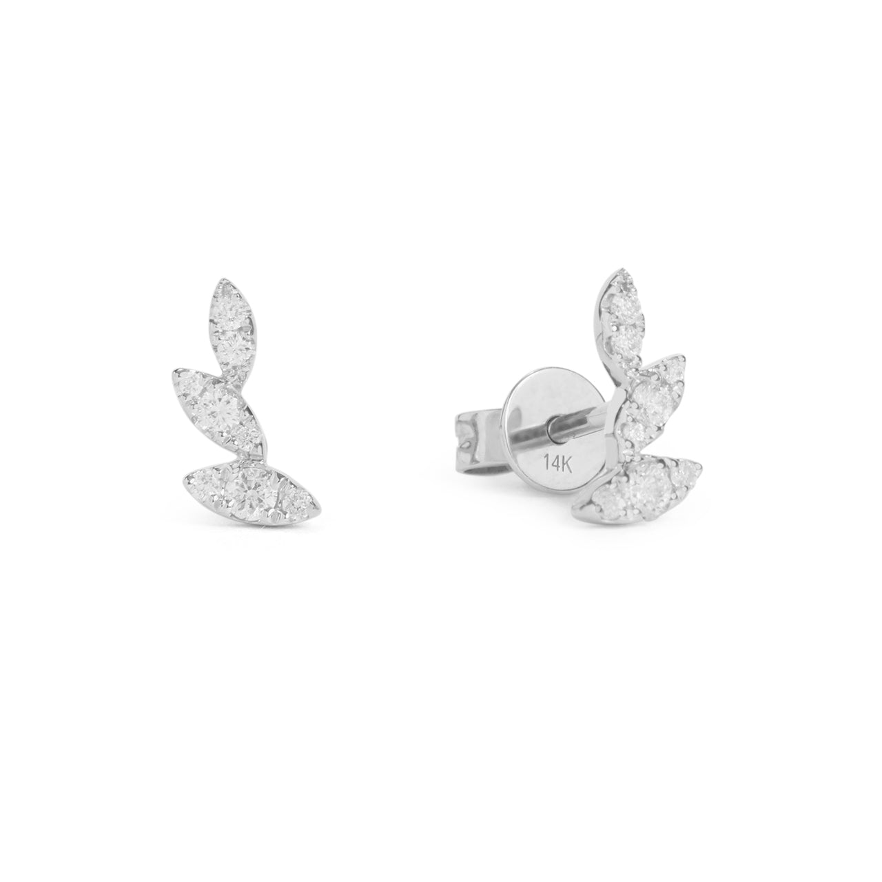 Diamond Floret Ear Climber Stud Earring