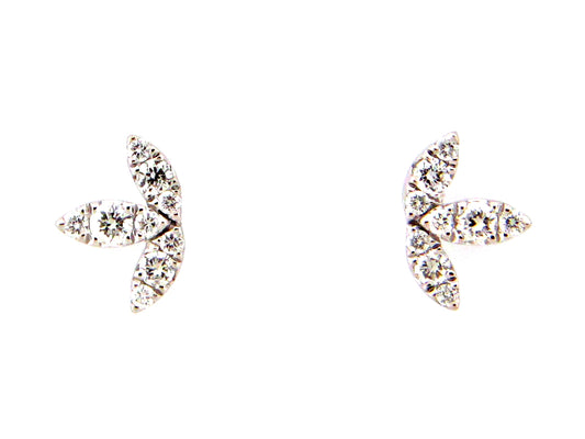 DIAMOND LEAF STUD EARRING, 14KW (N)