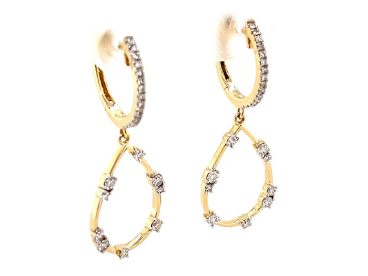 DIAMOND PEAR DANGLE EARRING, 14KY (N)