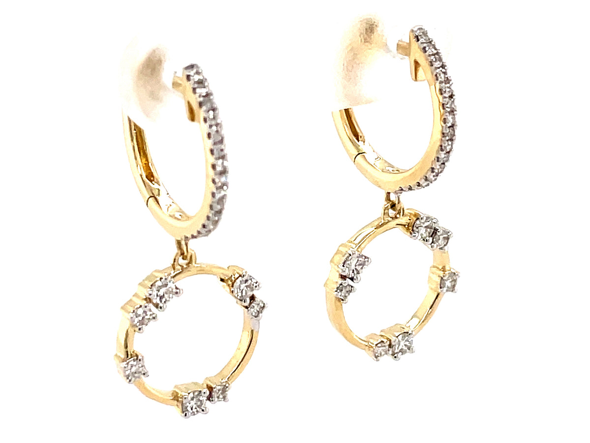DIAMOND CIRCLE DANGLE EARRING