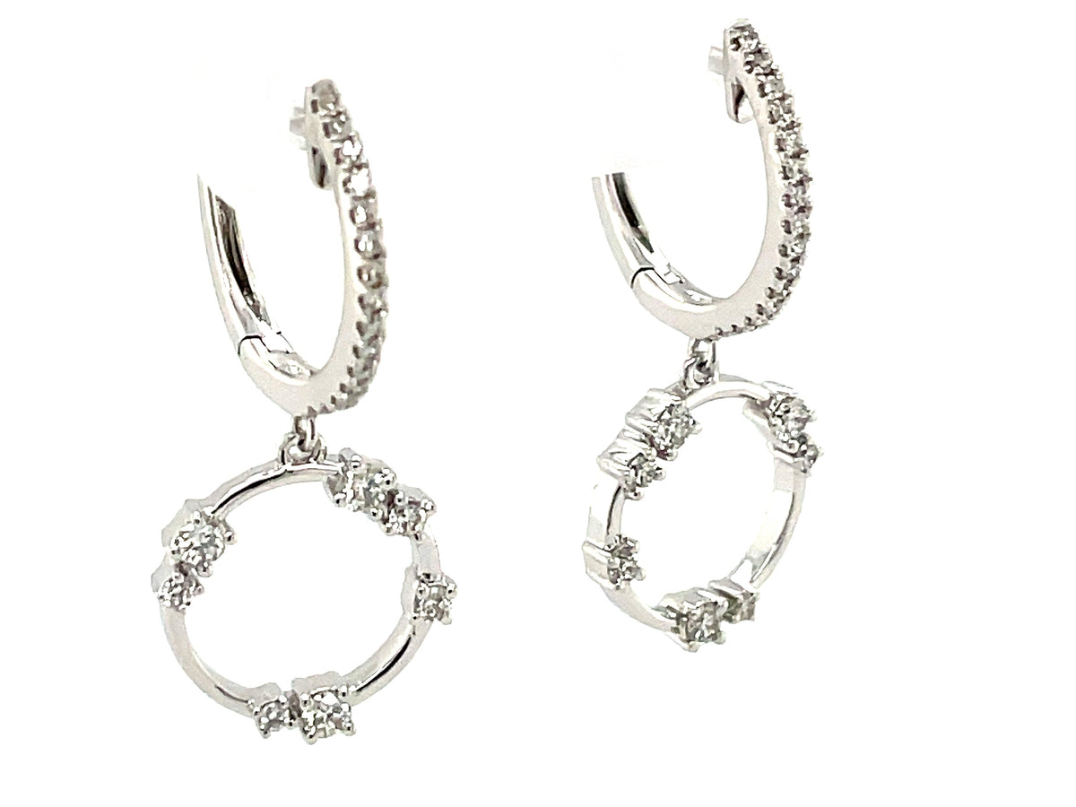 DIAMOND CIRCLE DANGLE EARRING