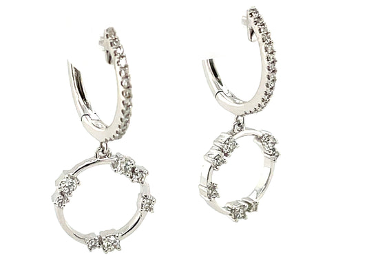 DIAMOND CIRCLE DANGLE EARRING