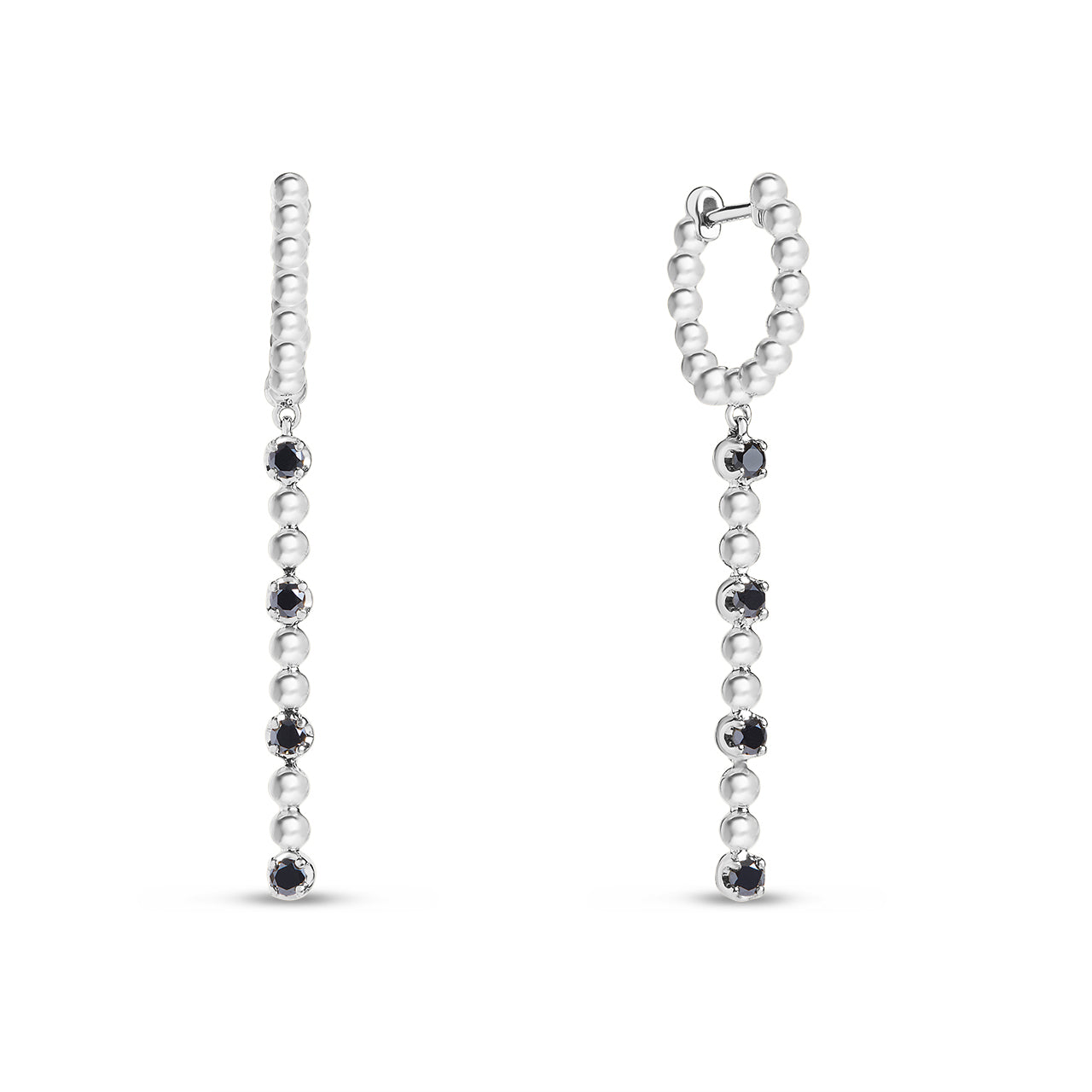 Black Diamond Beaded Dangle Earring