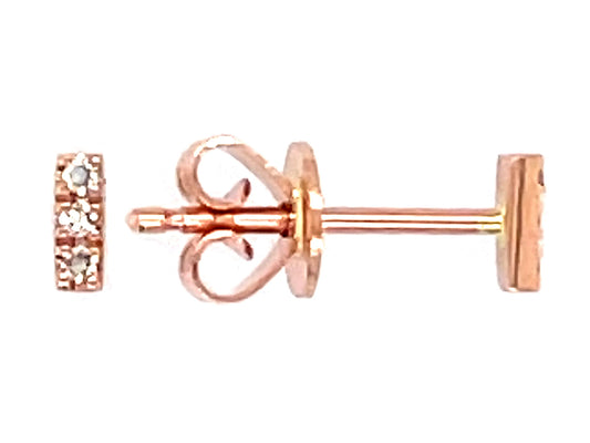 DIAMOND 4MM BAR STUD EARRING