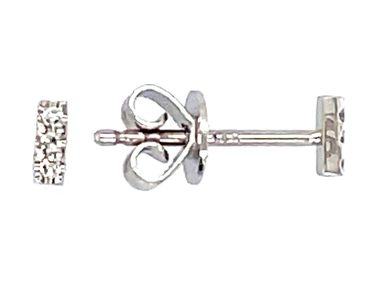 Diamond 4mm Bar Stud Earring