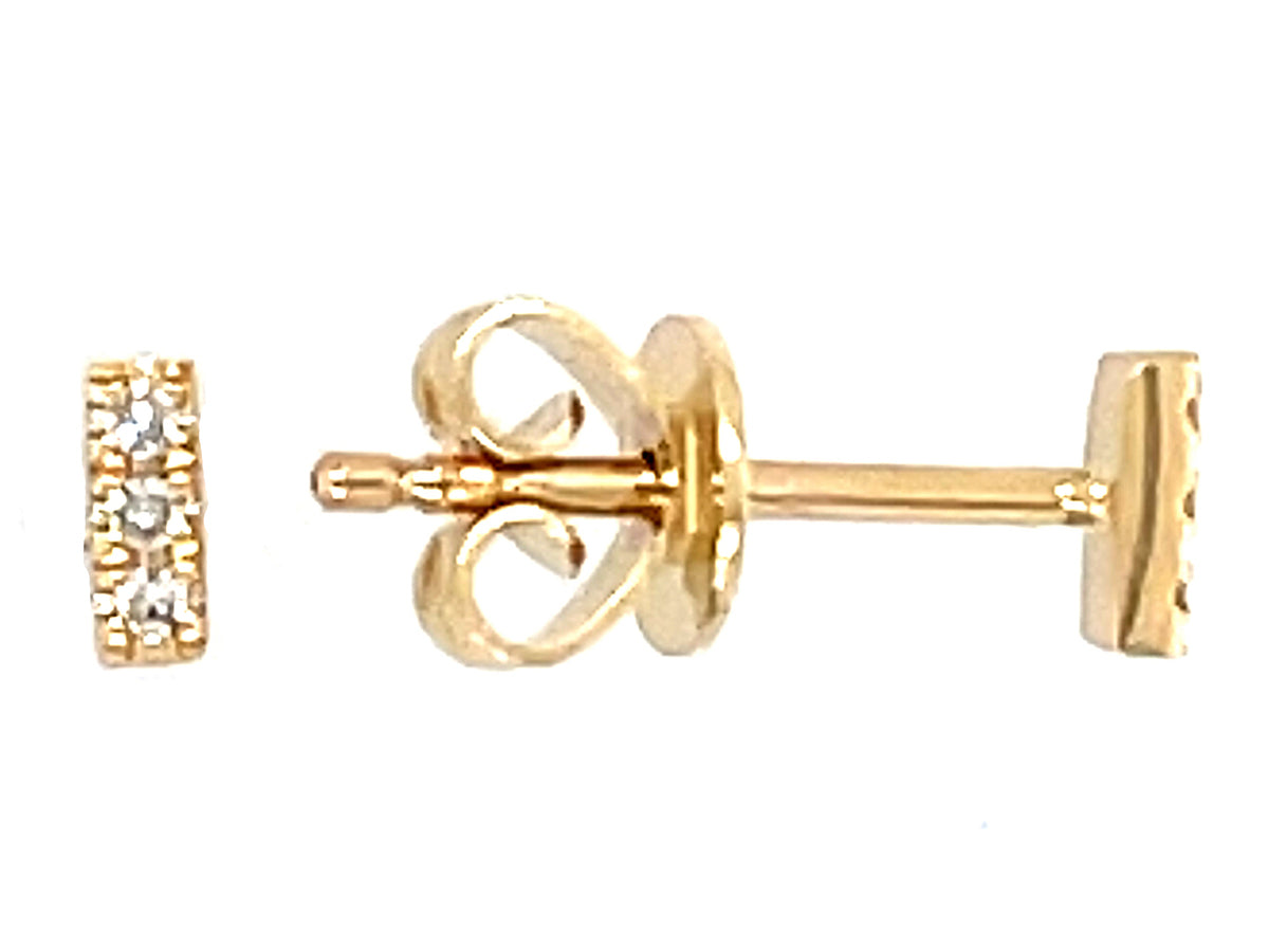 DIAMOND 4MM BAR STUD EARRING