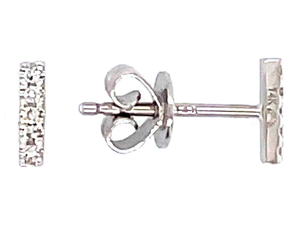 DIAMOND 6MM BAR STUD EARRING