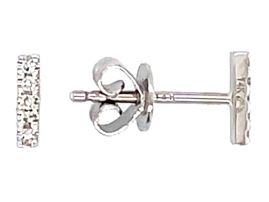 DIAMOND 6MM BAR STUD EARRING