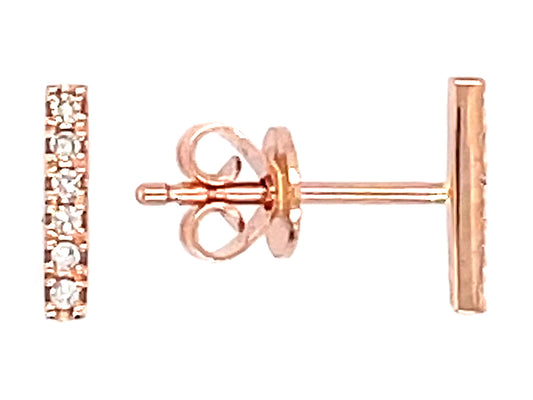 Diamond 8mm Bar Stud Earring