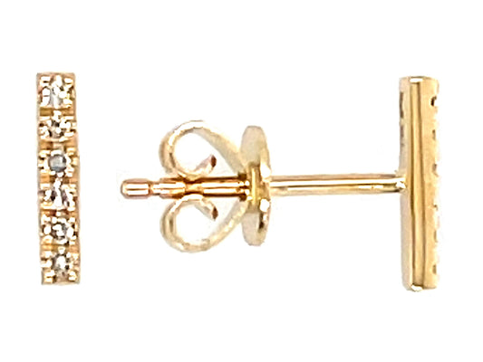 DIAMOND 8MM BAR STUD EARRING