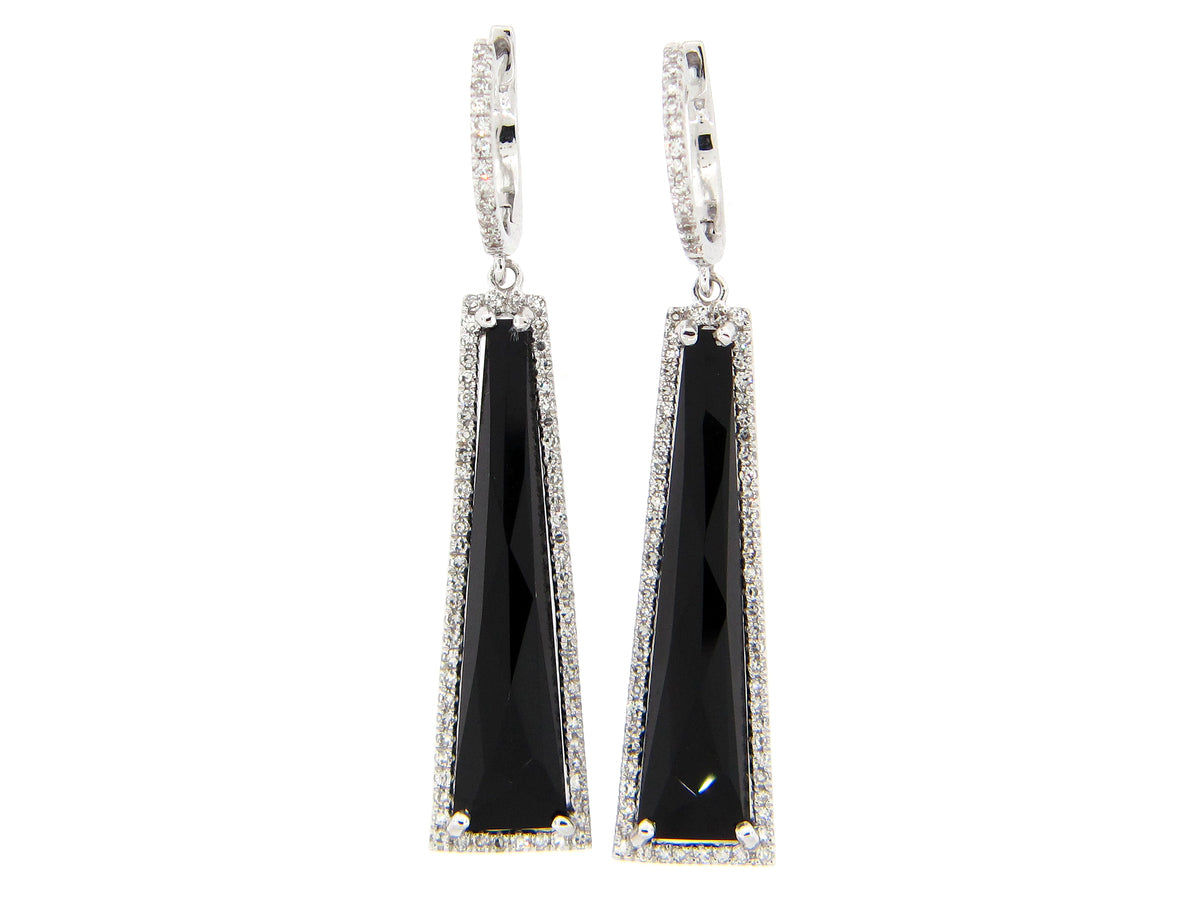 BLACK ONYX & DIAMOND EARRING