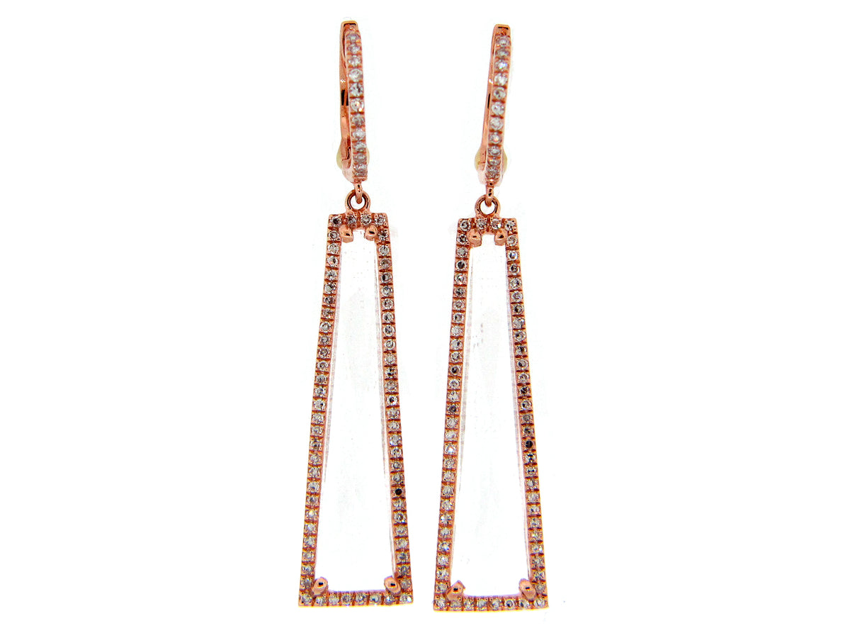 WHITE TOPAZ & DIAMOND EARRING