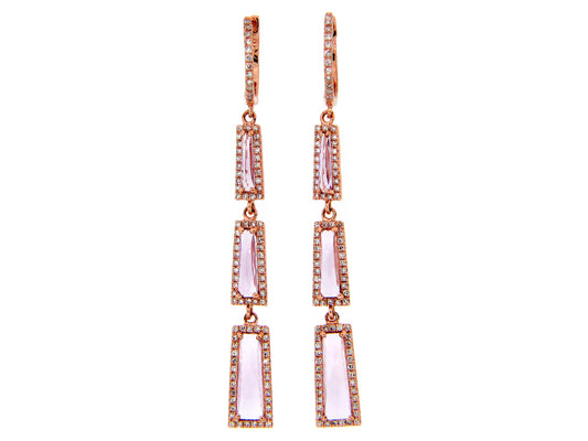 AMETHYST & DIAMOND EARRING, 14KR (H)