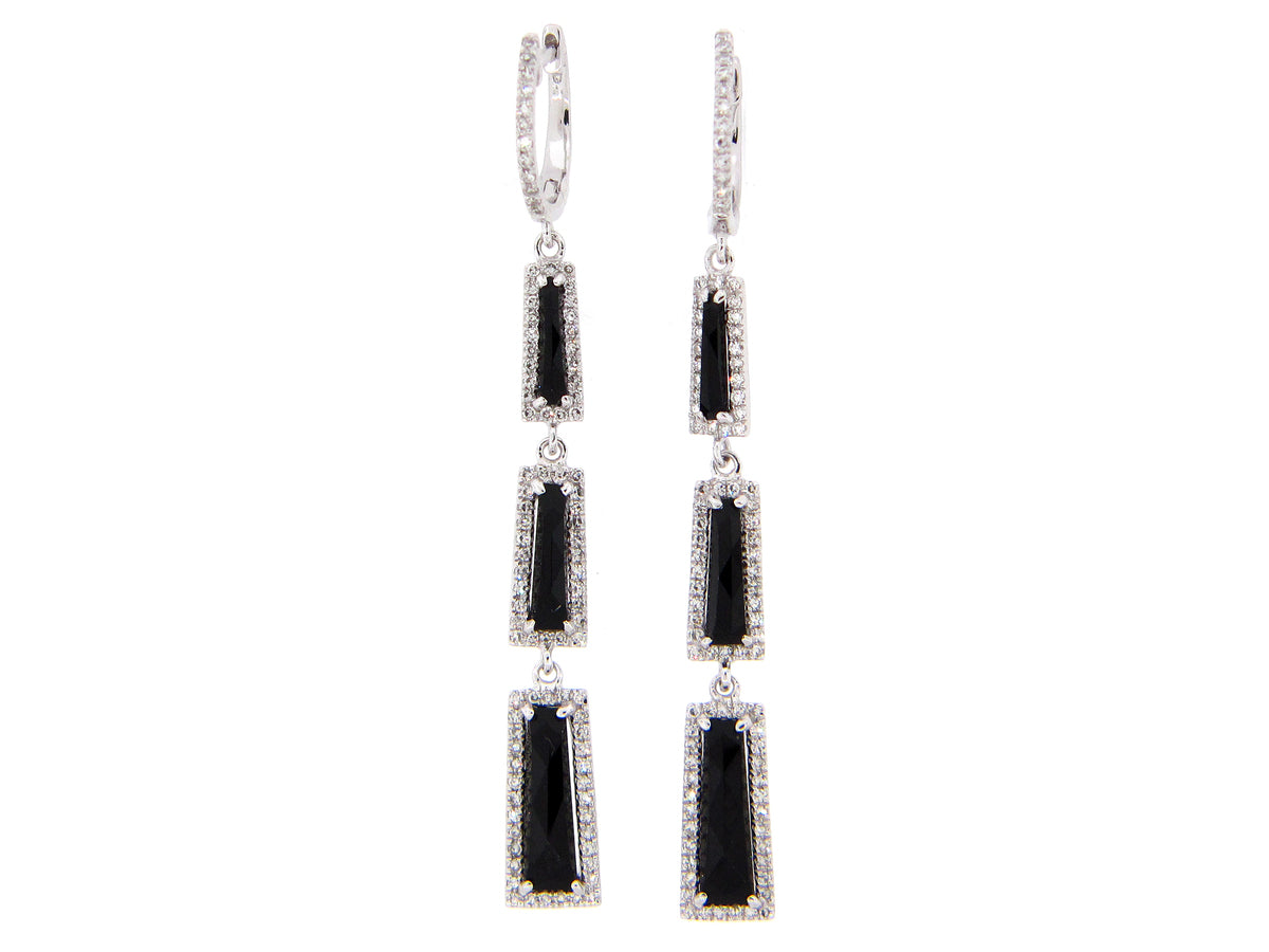 BLACK ONYX & DIAMOND EARRING