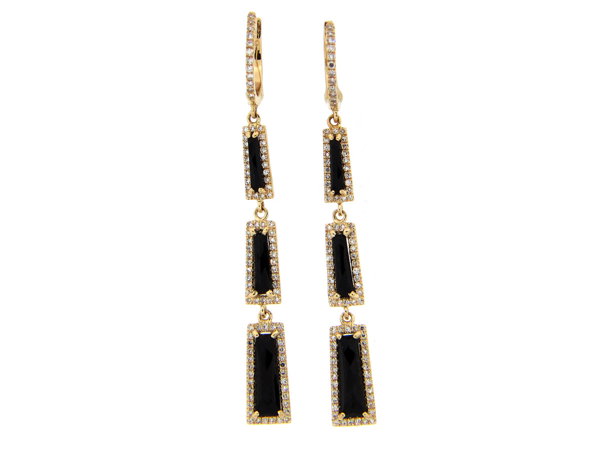 BLACK ONYX & DIAMOND EARRING
