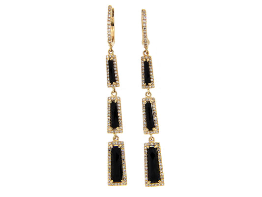 BLACK ONYX & DIAMOND EARRING