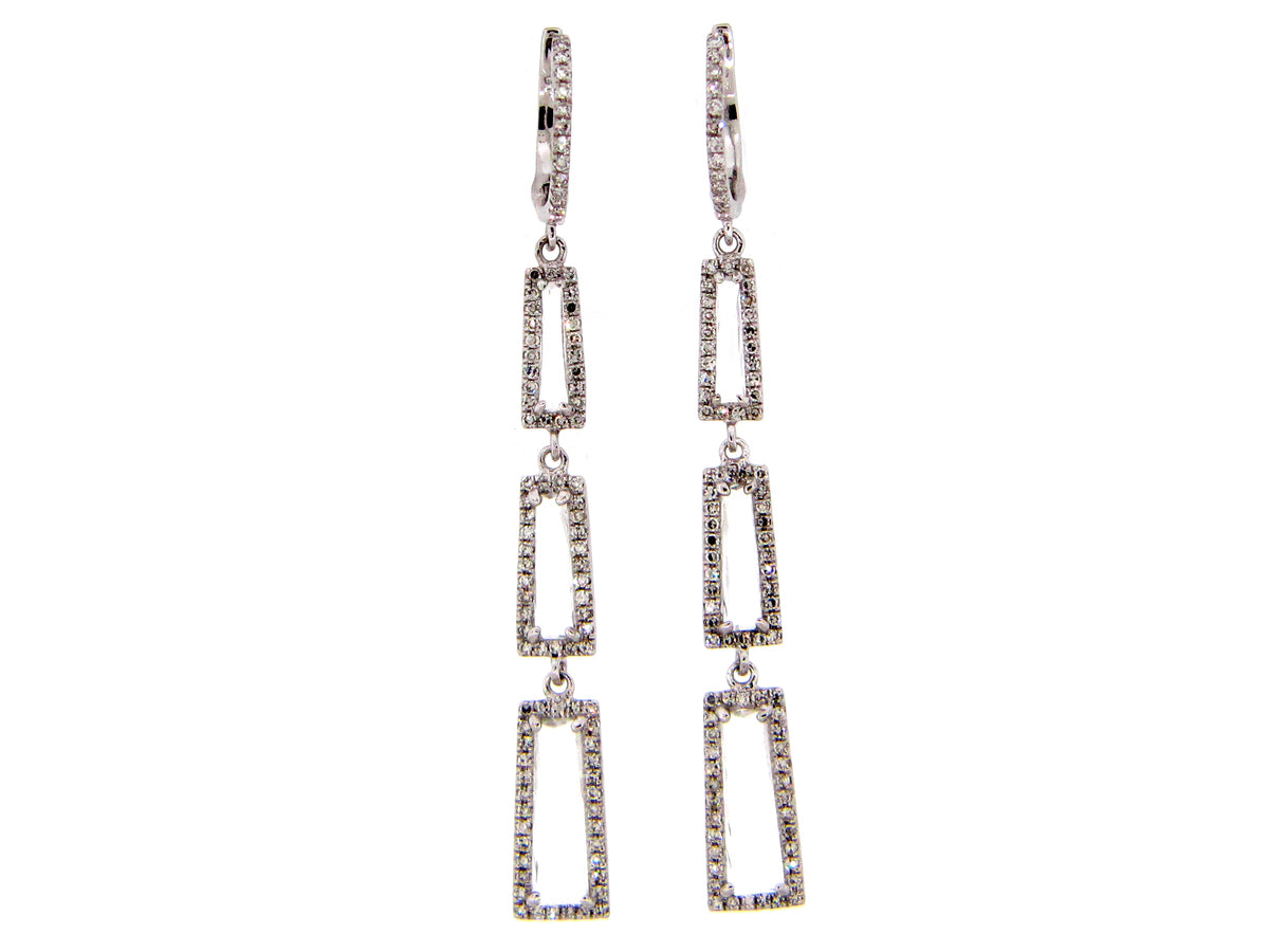 WHITE TOPAZ & DIAMOND EARRING