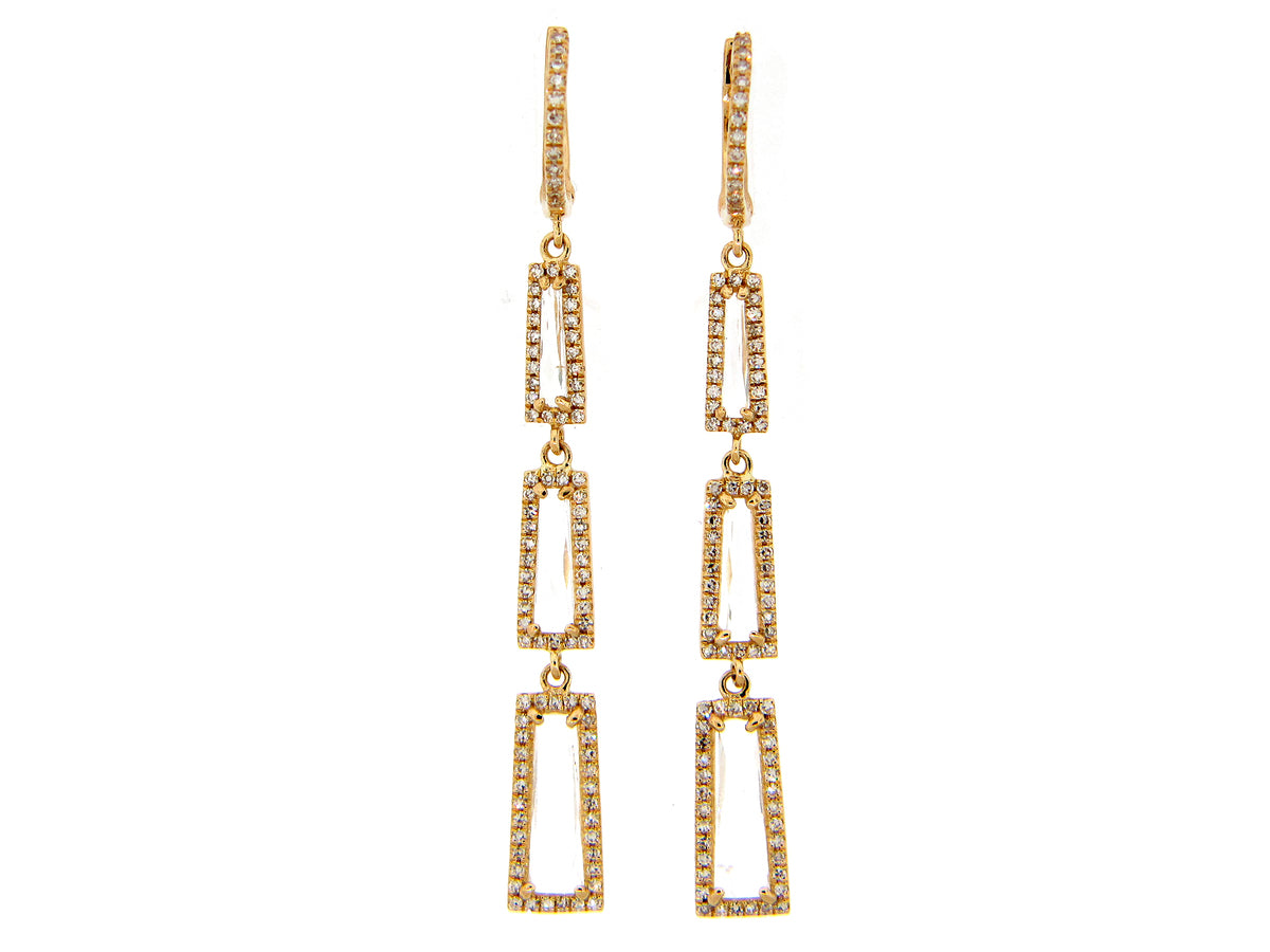 White Topaz Diamond Earring, 14kr (H)