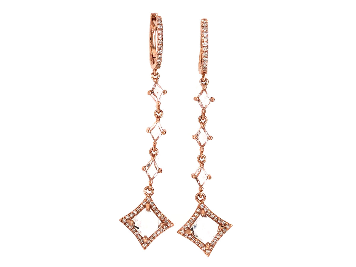 WHITE TOPAZ & DIAMOND EARRING