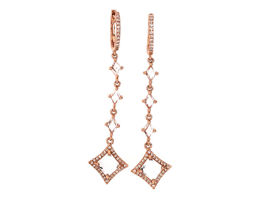 WHITE TOPAZ & DIAMOND EARRING